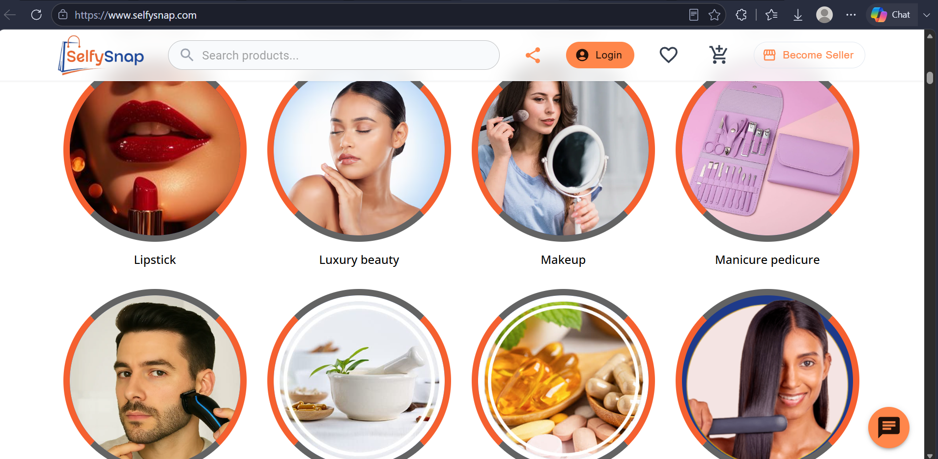 SelfySnap website preview
